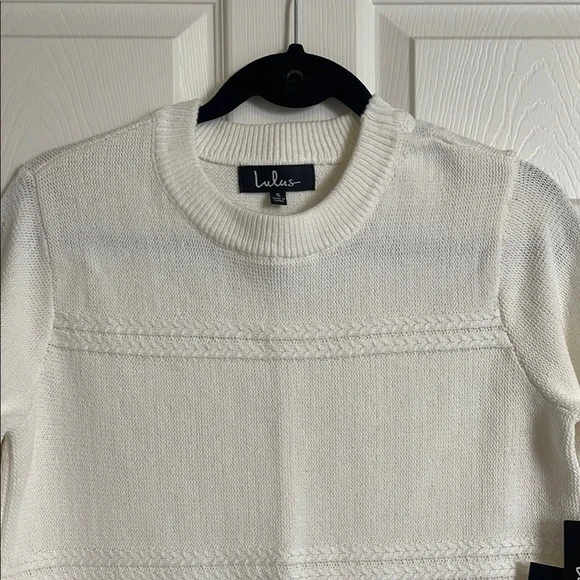 Lulus White Sweater Dress with Fringe - Picture 5 of 7